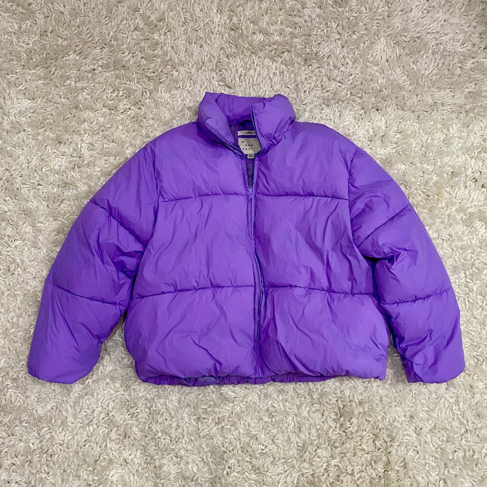 A New Day Lavendar Matte Puffer Jacket L